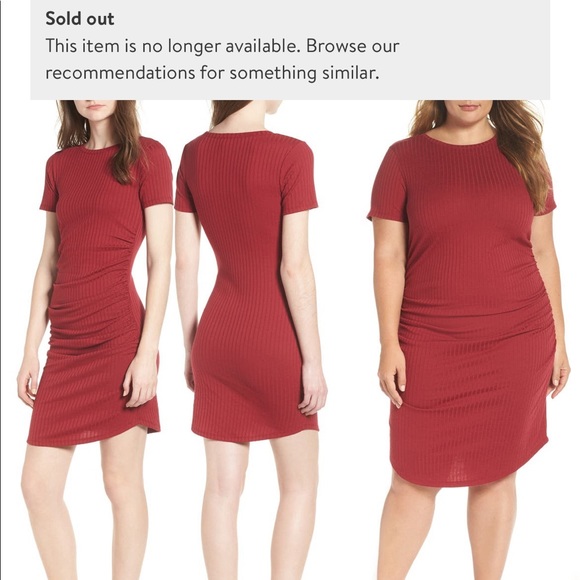 Bp red ruched body con dress xs - Picture 3 of 3